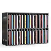SANFURNEY 52 Slots CD Holder, Wall-Mounted CD Holder Stand | Premium CD Storage Rack for Home and Office, Stackable Disc CD Organizer Desk Stand Ideal for Music Enthusiasts Black