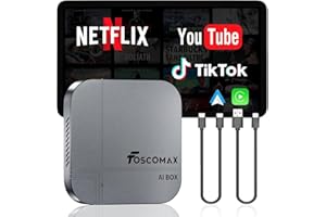 Magic AI Box-Wireless Carplay Adapter & Android Auto with Streaming Netflix YouTube TikTok, Dual-Band WiFi, TF Card Offline P
