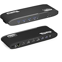 Plugable USB 3.0 Dual 4K Display Horizontal Docking Station with DisplayPort and HDMI for Windows and Mac (Dual 4K DisplayPor