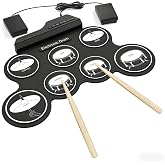 IWORD Electric Drum Set, 7-Pad Roll Up Electronic Drum Practice Mat, Portable Silicone Beginner Drum Kit,Ideal Christmas Birthday Gift for Kids &amp; Adults