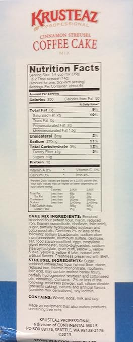 Amazon Com Krusteaz Coffee Cake Cinnamon Streusel 7 Pounds Grocery Gourmet Food