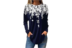GOFULY Womens Blouses Dressy Casual Fall Hippie Tshirts Shirts Long Sleeve Cute Tops Floral Tunics Tops Crew Neck Sweatshirts