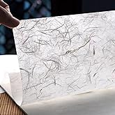 SOYANGNEK Mulberry Paper Sheets 6 Rolls 13.8 x 94.5in, Natural Fibre Rice Paper for Handmade Collage,Suitable for Writing, Pa