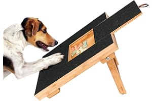 Rundik Scratch Square for Dogs with Treat Box, Stress Free Dog Scratch Pad for Dogs, Bamboo Nail File Dog Toy Alternative to Dog Nail Clippers for Large/Medium/Small Dogs