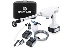 SCHTUMPA Cordless Pressure Washer, Portable Power Washer, 21V Electric Pressure Washer Gun with 652PSI, 6-in-1 Nozzle,4.0Ah Battery for Car/Floor/Window/Outdoor Cleaning(Adapted to Makita Battery)