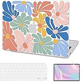 AKIT Compatible with MacBook Air 13 Inch Case M1 2022 2021 2020 2019 2018 A2337 A2179 A1932, Unique Pattern Shell Laptop Case+Screen Protector+Keyboard Cover for MacBook Air 13.3 Inch, ColorfulFlowers