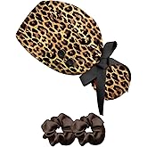 Plifal 100% Cotton Scrub Cap with Buttons-Nurse Cap with Sweatband for Women, Adjustable Working Hat,Satin Lined or Unlined