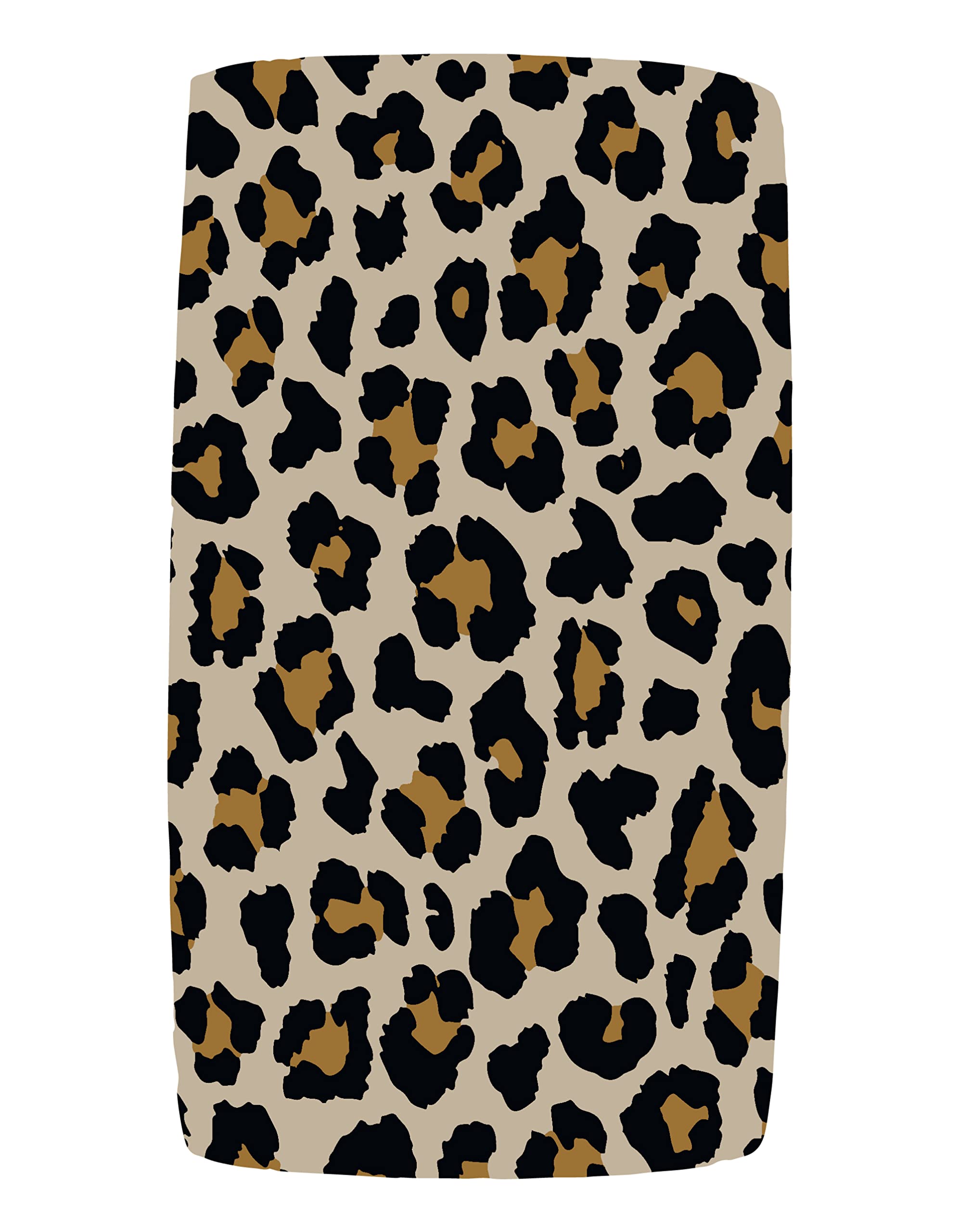Dear Baby Gear Deluxe Crib Sheet Cotton Polyester Baby Crib Sheets, Soft Machine-Washable Crib Mattress Sheet, Baby Bed Sheets w/Gold Leopard Print, 28