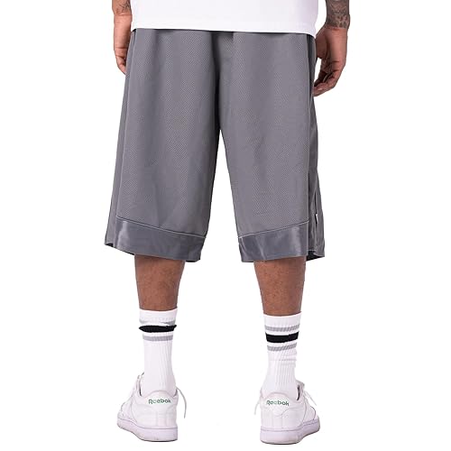 Pro Club Men's Heavyweight Mesh Basketball Shorts, Gray, X-Large