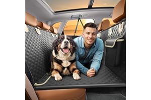 Back Seat Extender for Dogs, Heavy Duty Dog Car Seat Cover for Back Seat and Aggressive Chewer, Large Hard Bottom Car Seat Co
