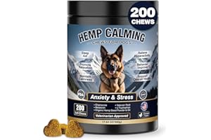 WEYILL Calming Chews for Dogs 200ct Hemp Dog Calming Chews - Anxiety and Stress Relief Treats Melatonin Bites Sleep Aid for Small/Medium/Large Dogs Calm Dog - Separation, Fireworks, Thunder, Barking,Chicken