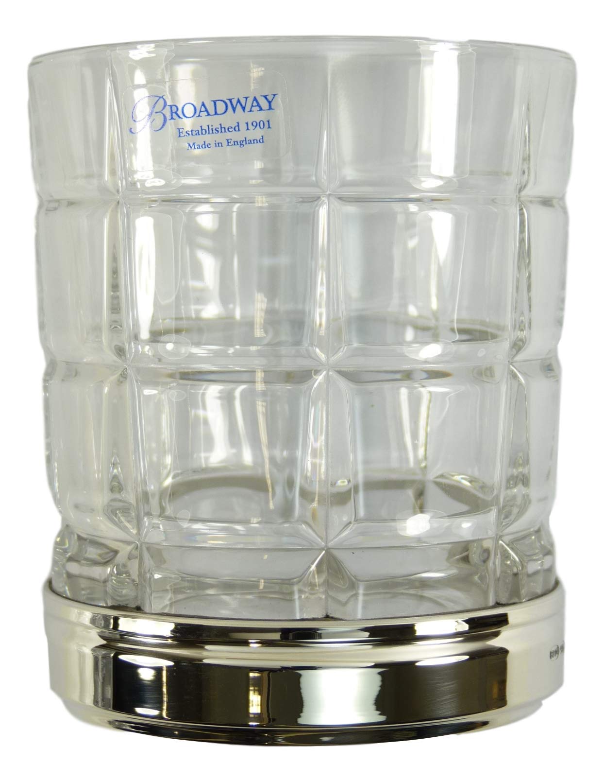 BROADWAY & Co - Silver & Crystal - Cross Cut TUMBLER - 4"