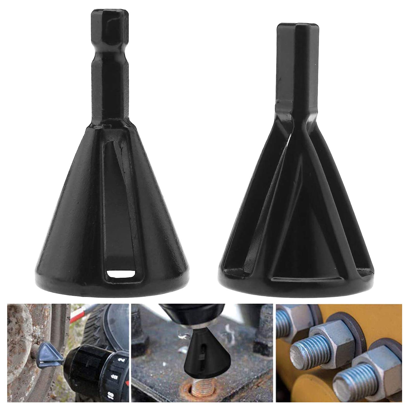 QIUUE 2 Pcs Remove Burr Tools Stainless Steel Deburring Tool Remove Burr Repair Tool Deburring External Chamfer Tools Hexagonal/Triangular for Stainless Steel Eliminate Damaged Extractor Fits