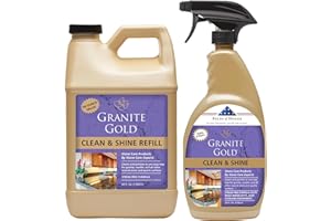 Granite Gold Clean and Shine Spray For Granite, Marble, Travertine, Quartz, Natural Stone Surfaces, 24 + 64 Fl Oz Value Pack
