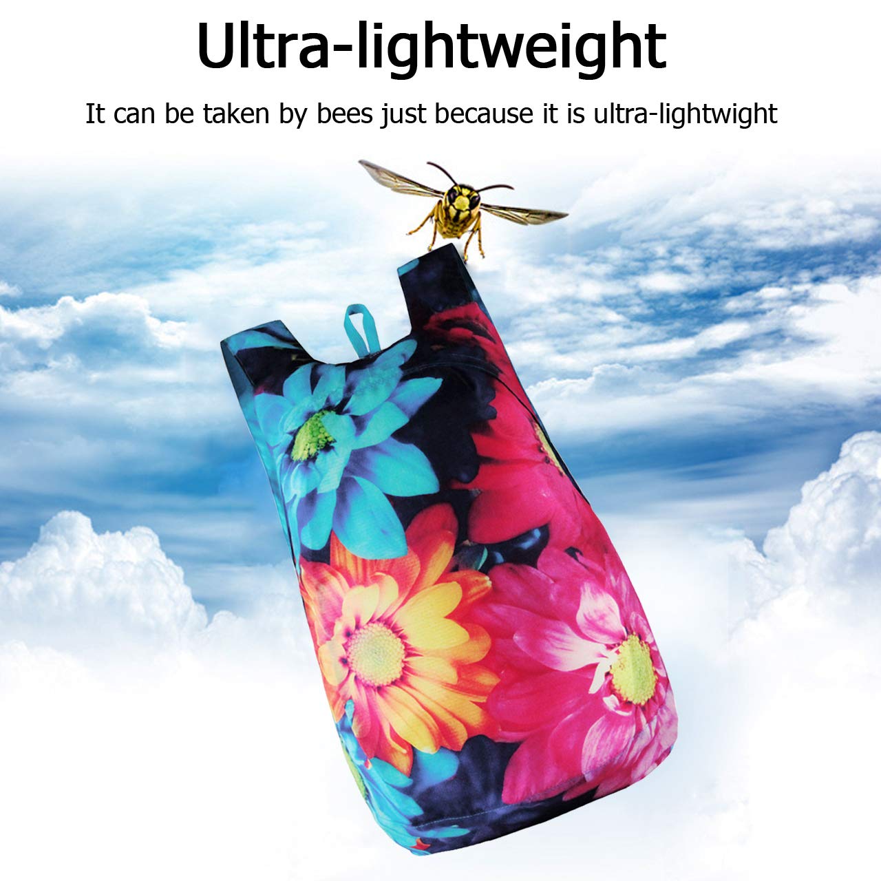 CHIC DIARY 3D Printed Packable Lightweight Travel Hiking Backpack Daypack (Flower(Rose))