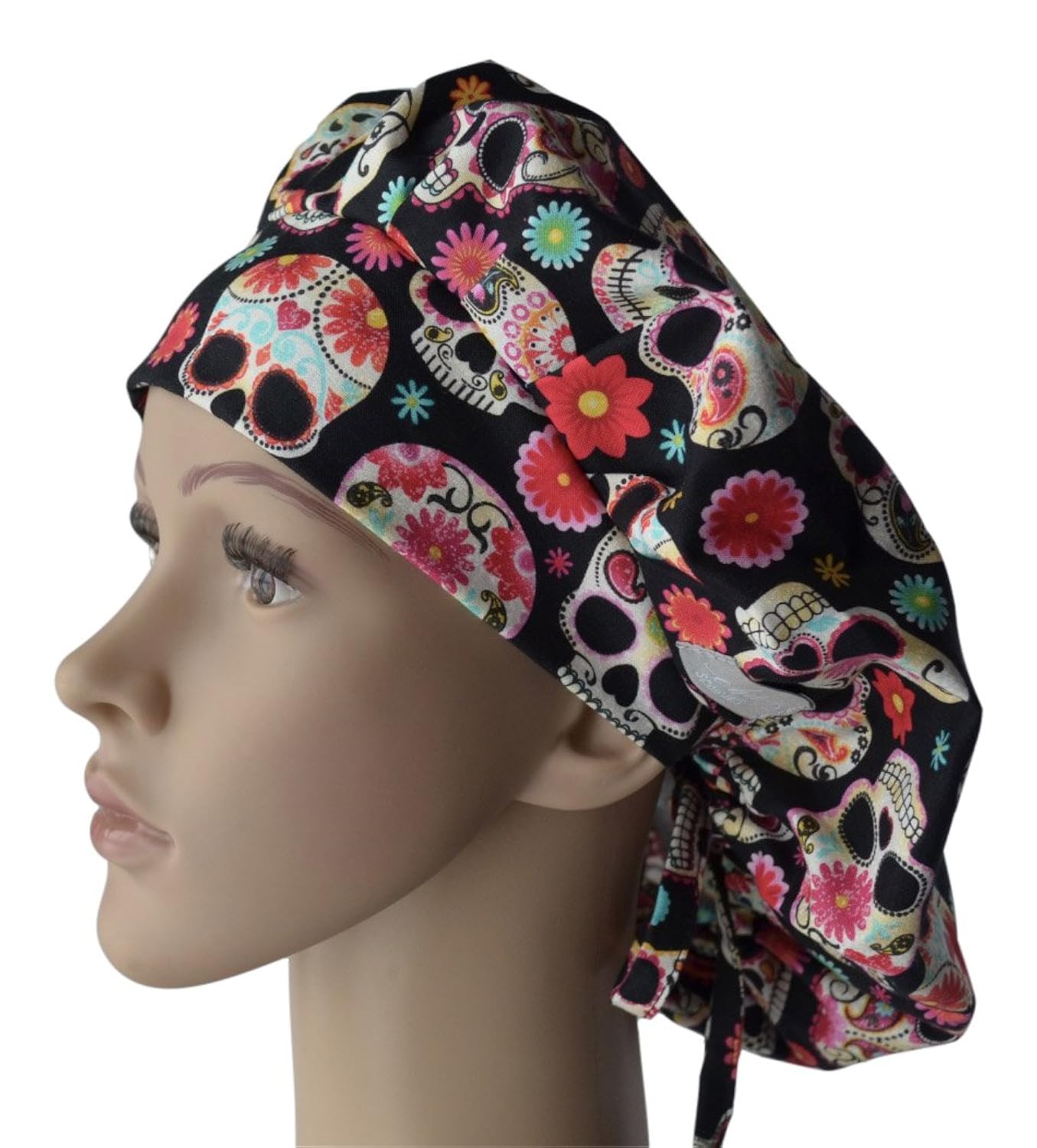Women's Bouffant Surgical Scrub Hat Cap Many Fabric Choices My Sugar