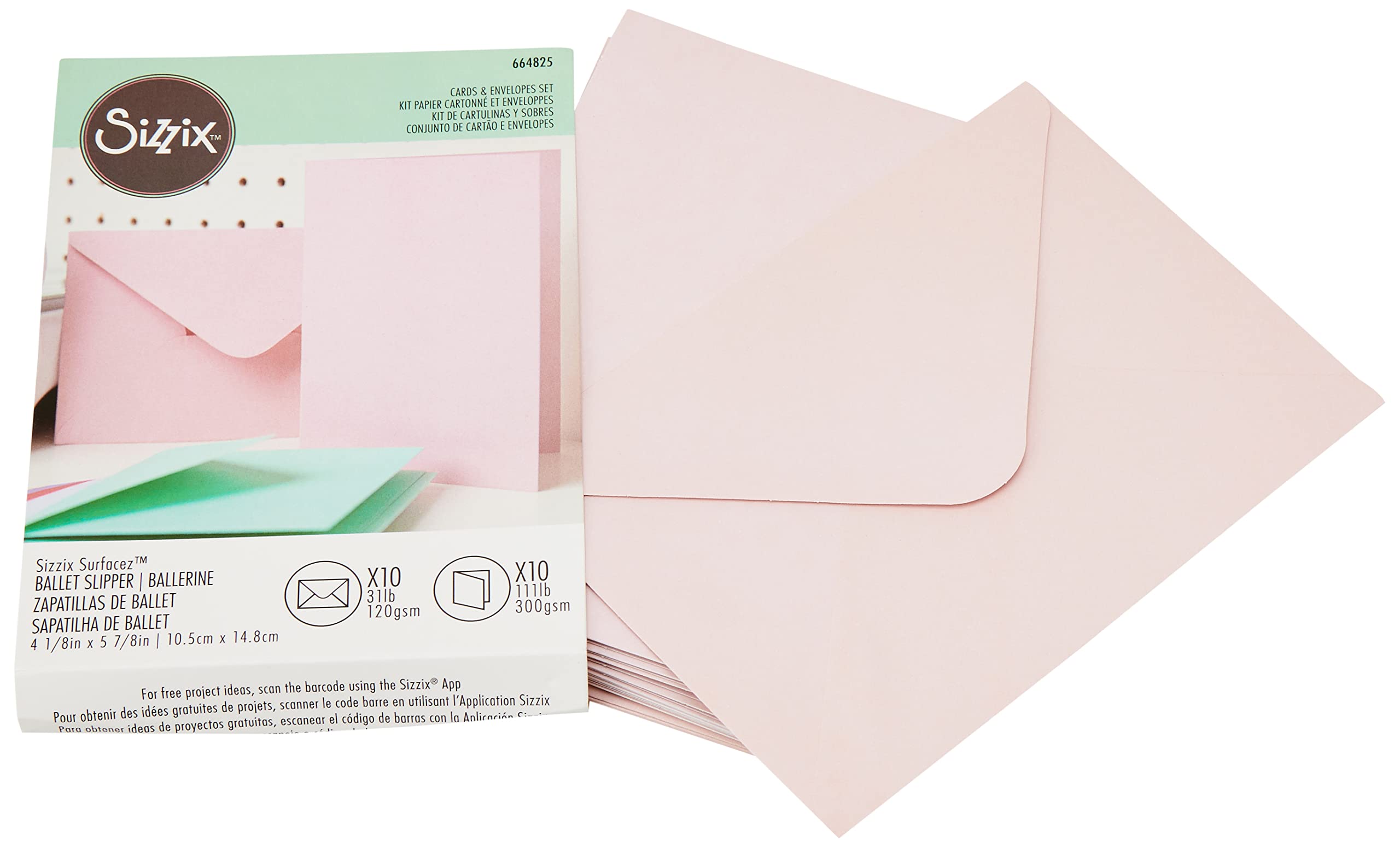 Sizzix Surfacez-Card & Envelope Pack, Ballet Slipper, One Size