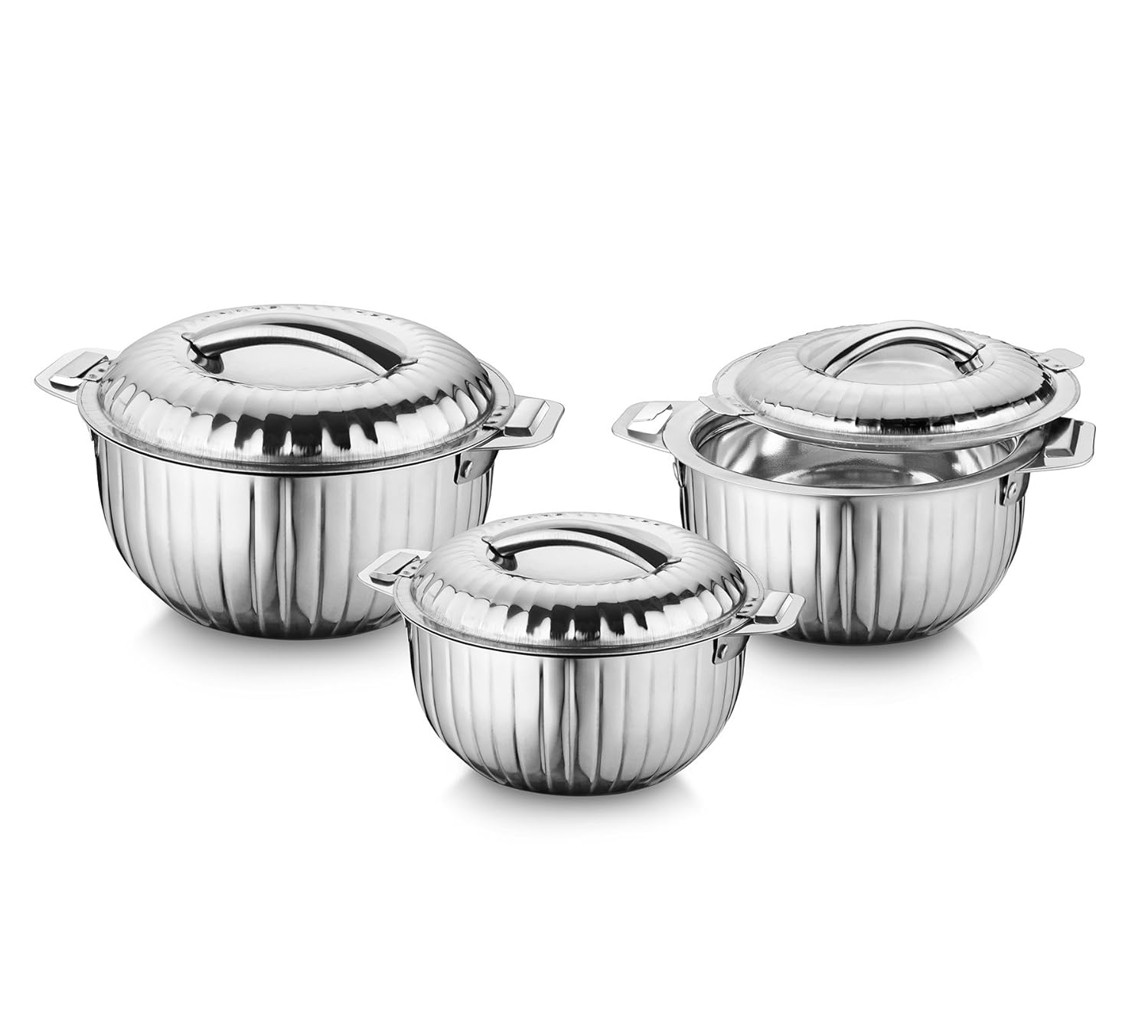 Buy Classic Essentials Stainless Steel Casserole Set, 3Pieces, Silver