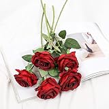 Veryhome 10 Pcs Artificial Silk Roses 8CM Single Stem Blooming Wedding Bouquet view 6