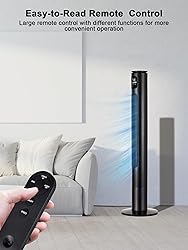 Uthfy 46" Tower Fan With Remote, 28ft/s Fan for