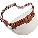 LOVEVOOK Fanny Packs for Women Cross Body, Vegan Leather Belt Bag for Women, Waterproof Sling Purse Fashion Waist Pack Designer Chest Bum Bag with Boho Style Strap