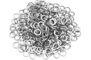 HELIFOUNER 300 Pieces M3 Stainless Steel Split Lock Washers, 304 Stainless Steel Spring Lock Washers for Screws Bolts, Silver