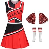 yolsun Cheerleader Costume for Women Adult Cheerleading School Uniform Outfit for Halloween