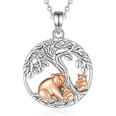 INFUSEU Cute Mama Bear Elephant Necklaces Tree of Life for Women Motherhood & Family Love Gifts