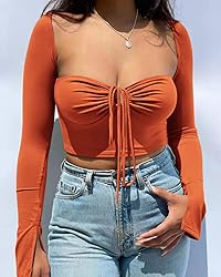 KERPELLY Women's Sexy Halter Criss Cross Tie Up