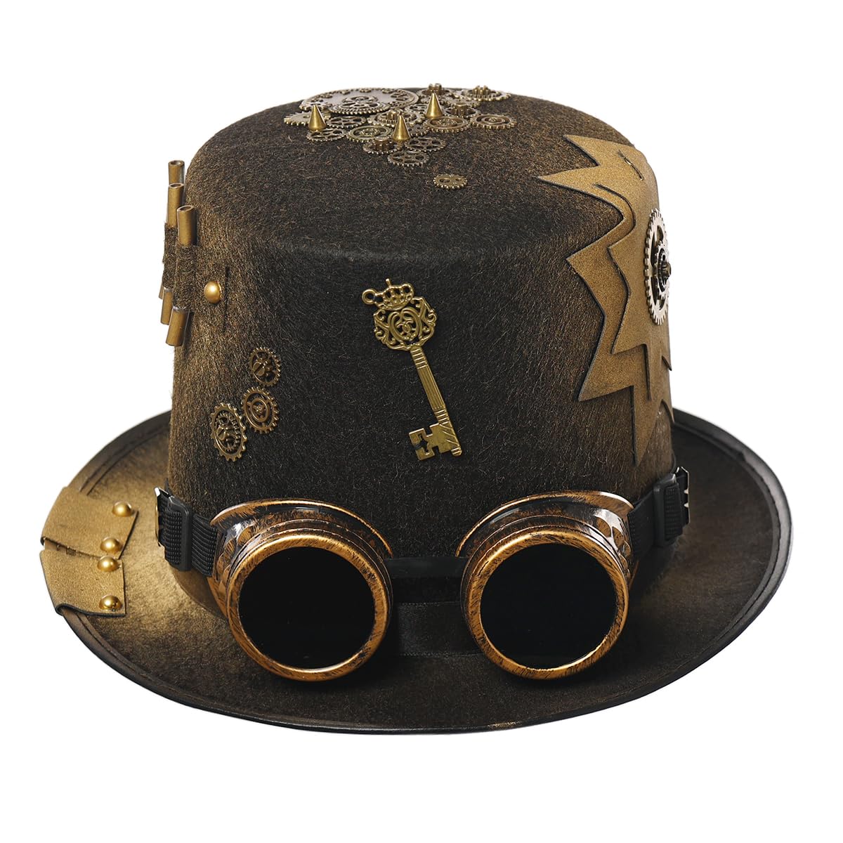 GRACEART Steampunk Hat Vintage Gears and Rivets Hat Steampunk Top Hat