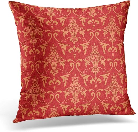 Amazon Com Emvency Throw Pillow Covers Orange Damask Classic With