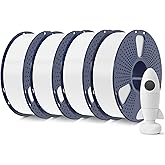 SUNLU 4KG Bundle PLA Matte 1.75mm, Matte Surface 3D Printer Filament | Frosted Matte Finish Hides Layer Lines, 4 Pack 1kg Spool (2.2lbs) Reusable Spool, Fit Most FDM Printer (Matte White*4)