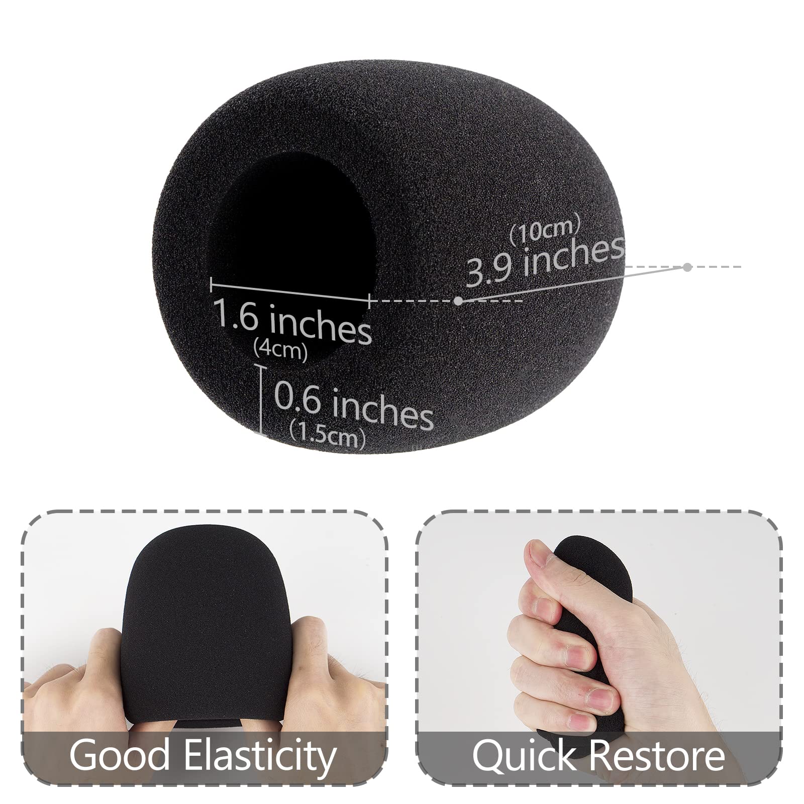 Geekria for Creators Foam Windscreen Compatible with AKG P120, P220, P420, P820, C3000, C414 XLS, C414 XLII Microphone Antipop Foam Cover, Mic Wind Cover, Sponge Foam Filter (Black / 2 Pack)