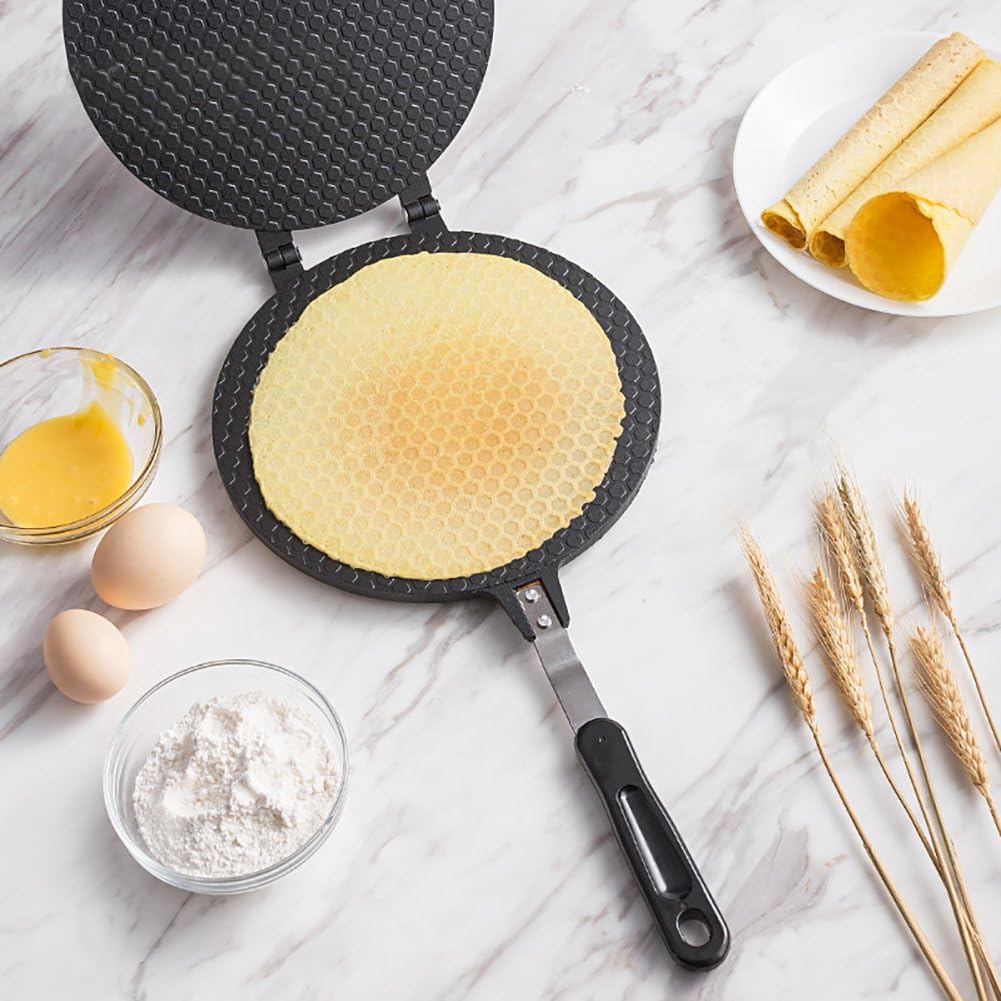 SWCAAE Crispy Egg Roll Machine, Waffle Cone Maker, Food Grade Non-Stick Coating, for Used to Make Egg Rolls, Ice Cream Skins, 17cm
