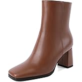 Joseywade Womens Ankle Boots Chunky Heel Boots Ankle Booties Square Toe 3 Inch Side Zip Boots Fall Shoes US Size 5-13