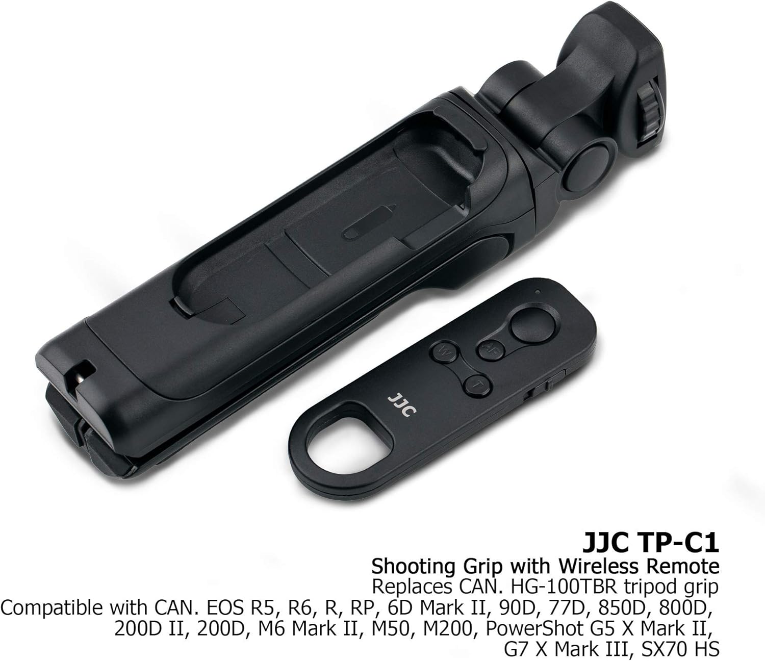JJC Shooting Handgrip w/BR-E1 Remote Control for Canon R1 R10 R7 R6 R5 R RP 6D Mark II 90D 77D 850D 800D 200D II M6 Mark II M50 M200 G5 X Mark II SX70 HS Cameras - Image 3
