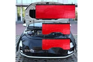 Wonfly Automotive Mechanic Fender Covers, red 53.2 26in 43.5 18in Magnetic Car Mat Fender Protector Set with Hooks 3PCS (L, Red)