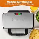 Innoteck Deep Fill 2 Slice Sandwich Toaster 900W Ceramic Plates Black Chrome view 4