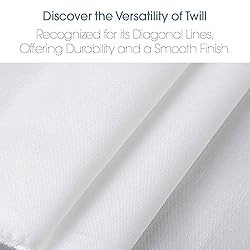 Pico Textiles 5 Yards Bolt White Poly Cotton Twill
