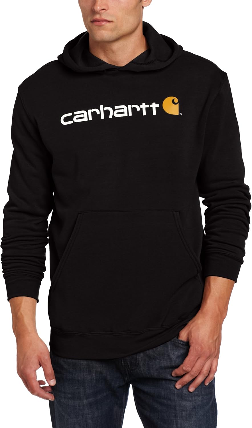 Carhartt Men's Loose Fit Midweight Logo Graphic Sweatshirt, Black, L