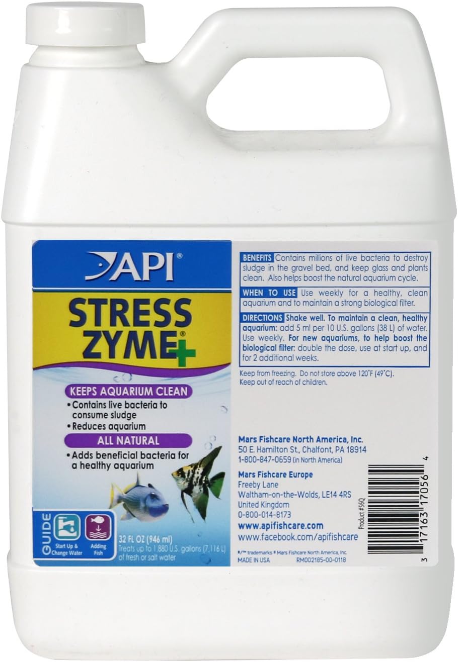 API STRESS ZYME Freshwater and Saltwater Aquarium Cleaning Solution 946ml