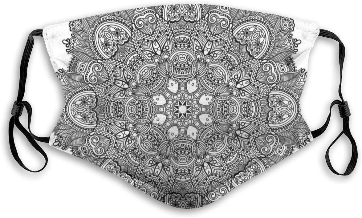 NYF Mandala with Lace Pattern Featured Mixed Flower Design Dust Mask with Carbon Filters Fashion for Outdoor