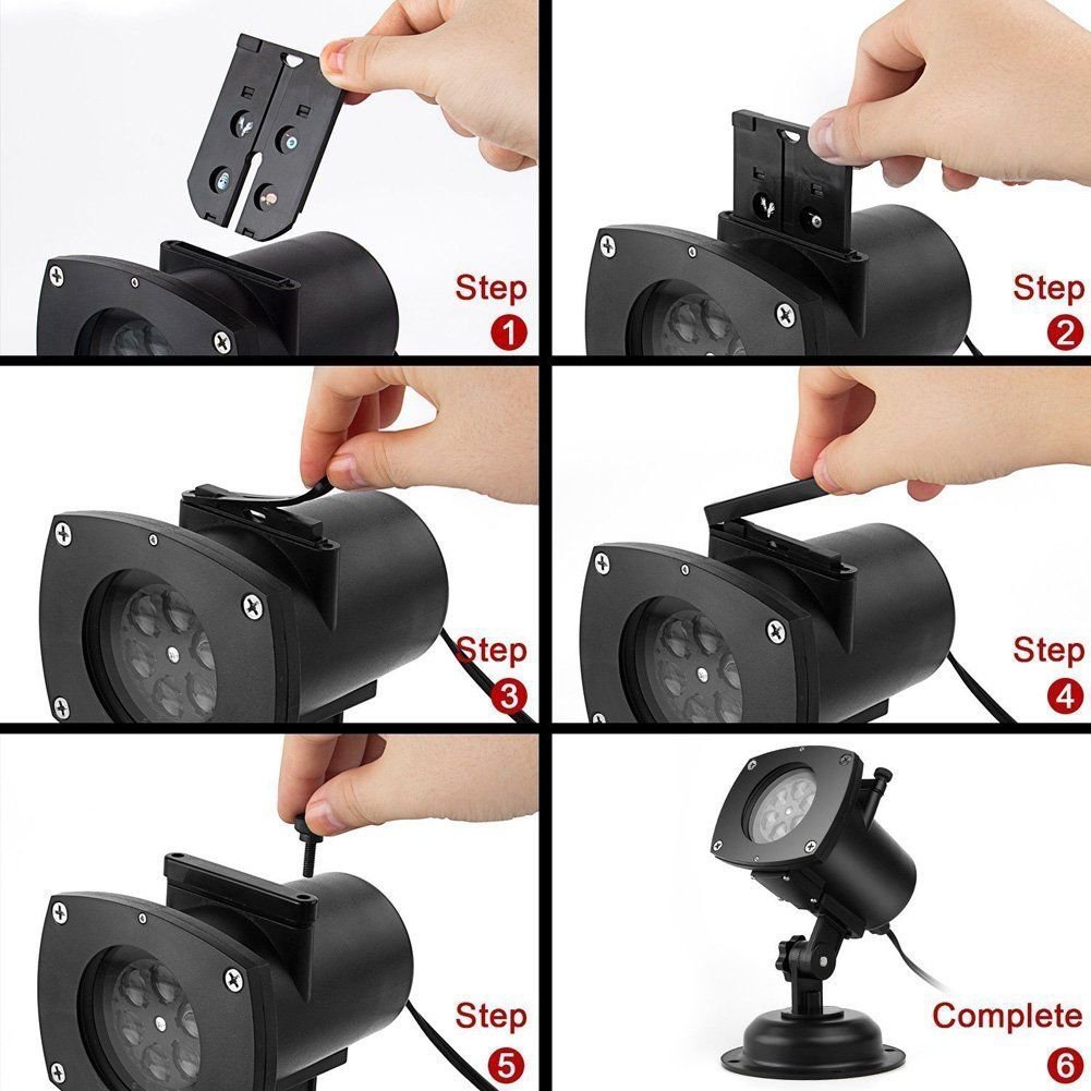 Weihnachten Landschaft Lichter, 14 Muster Outdoor rotierenden Licht Scheinwerfer, Garten LED wasserdichtes Licht für Weihnachten Party Geburtstag Urlaub Landschaft