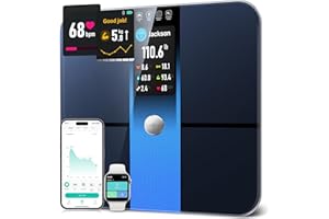RunStar Scale for Body Weight, Precision Digital Bathroom Smart Scale with 3.5" TFT Color Large Display for BMI Muscle Mass Heart Rate, 22 Body Composition Analyzer Sync APP, 400lb