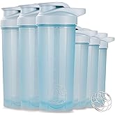ShakerZoo-6 Pack-Protein Shaker Bottles for Protein Mixes, Shaker Cups for Protein Shakes, 3 pcs 24 ounce and 3 pcs 20 ounce (Blue)