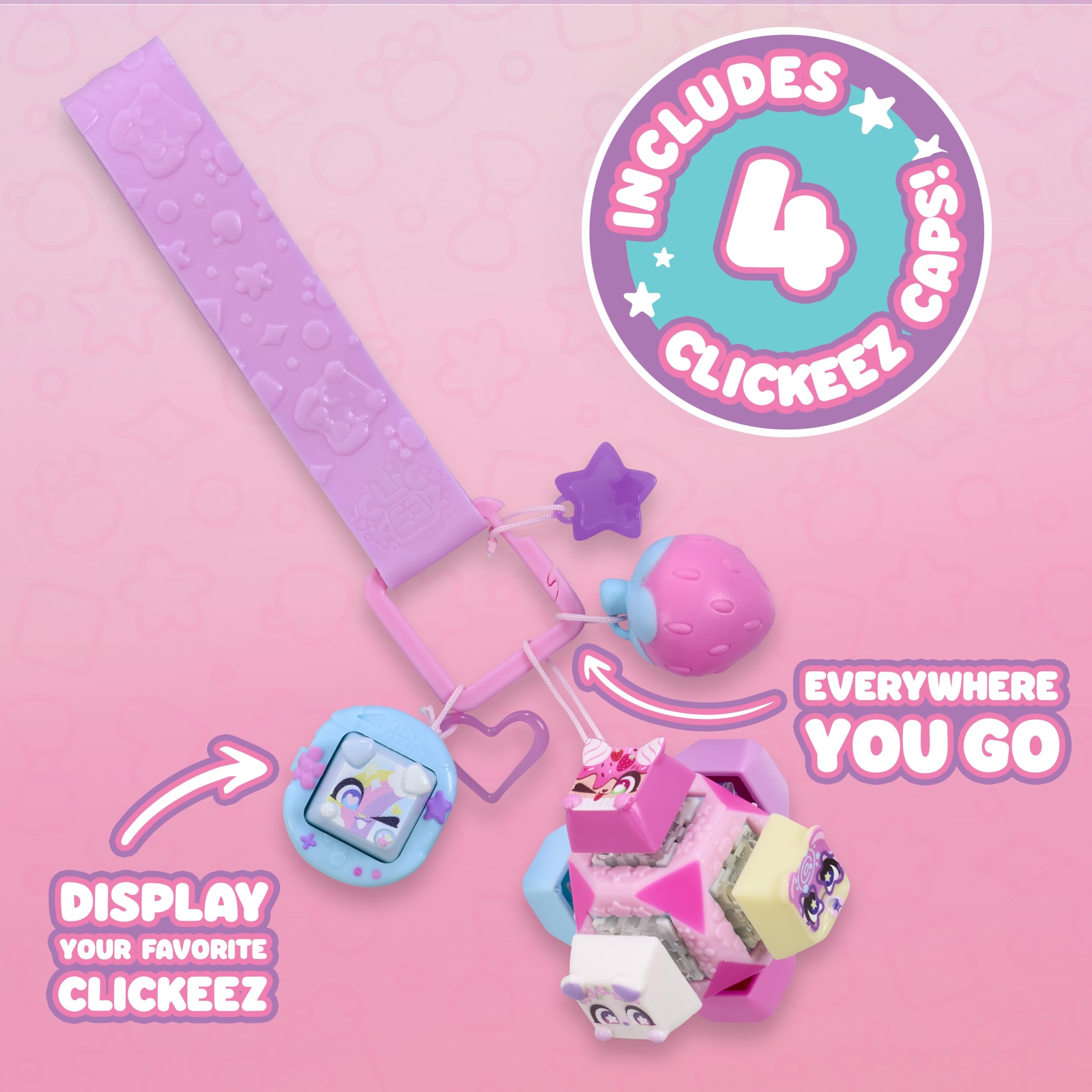 Clickeez Deluxe Keychain Fidget Cube | Collectibe Character Keyboard Keys Click and Clack | Create Your Own Fidget Keychain | Ages 6+