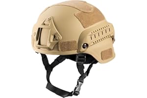 CMAIR4U Airsoft Helmet Mich 2000 Tactical Helmet with Ear Protection, Front NVG Mount and Side Rail