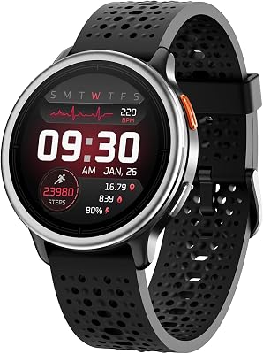 Relógio inteligente masculino de 1,27" Relógio inteligente feminino Tiras redondas 2, monitor de sono Funções de saúde e fitness 120+ Modos desportivos 3ATM Impermeável para iPhone/Samsung/Android Preto
