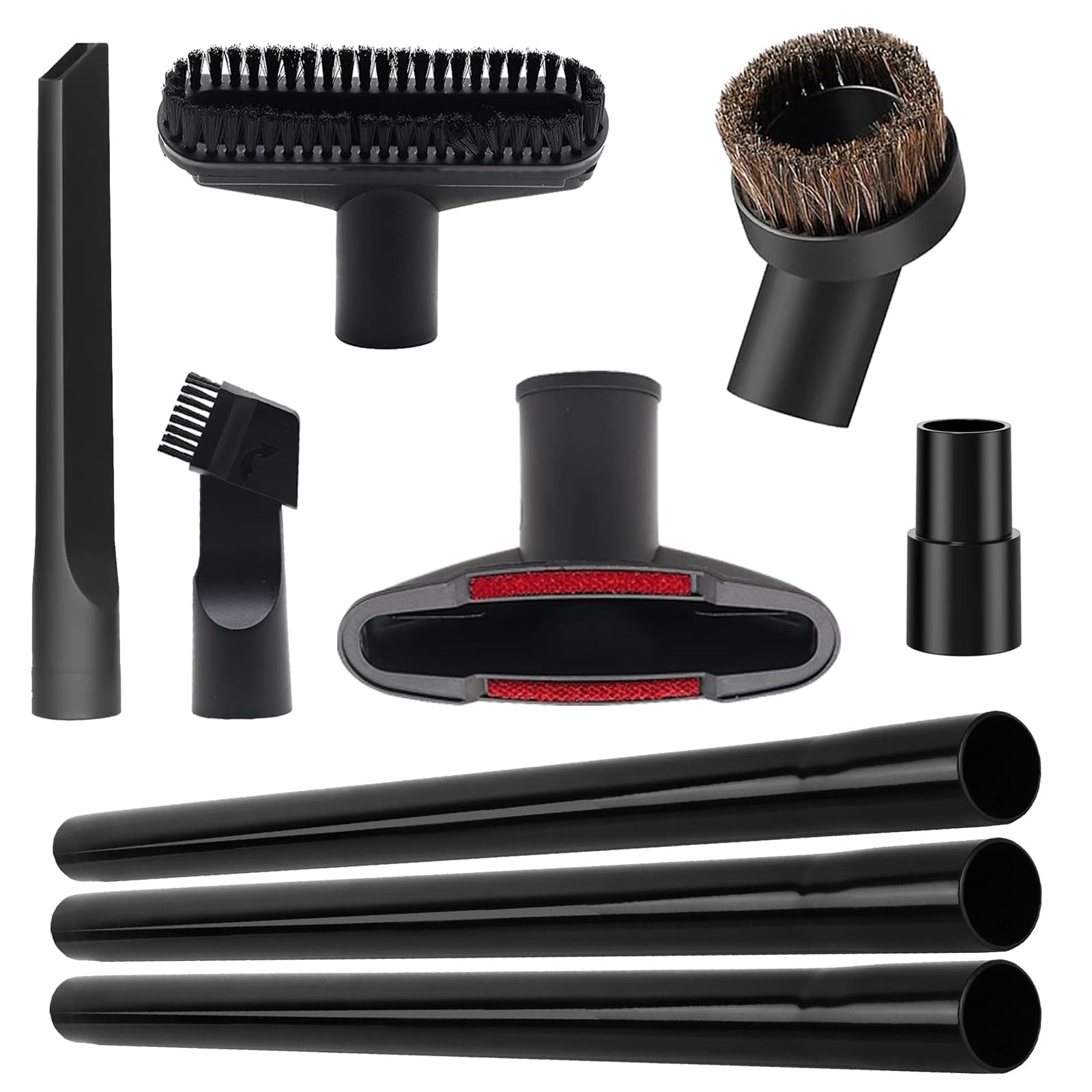 Photo 1 of 9 Pcs Universal Shop Vac Accessories Kit 1 1/4 inch & 1 3/8 inch Shop Vac Attachments with Wet Dry Plastic Vacuum Hose Adapter Extension tube for Vacuum Cleaners Accessories