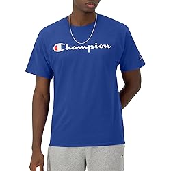 Champion Men's Classic Jersey Script T-Shirt, Surf